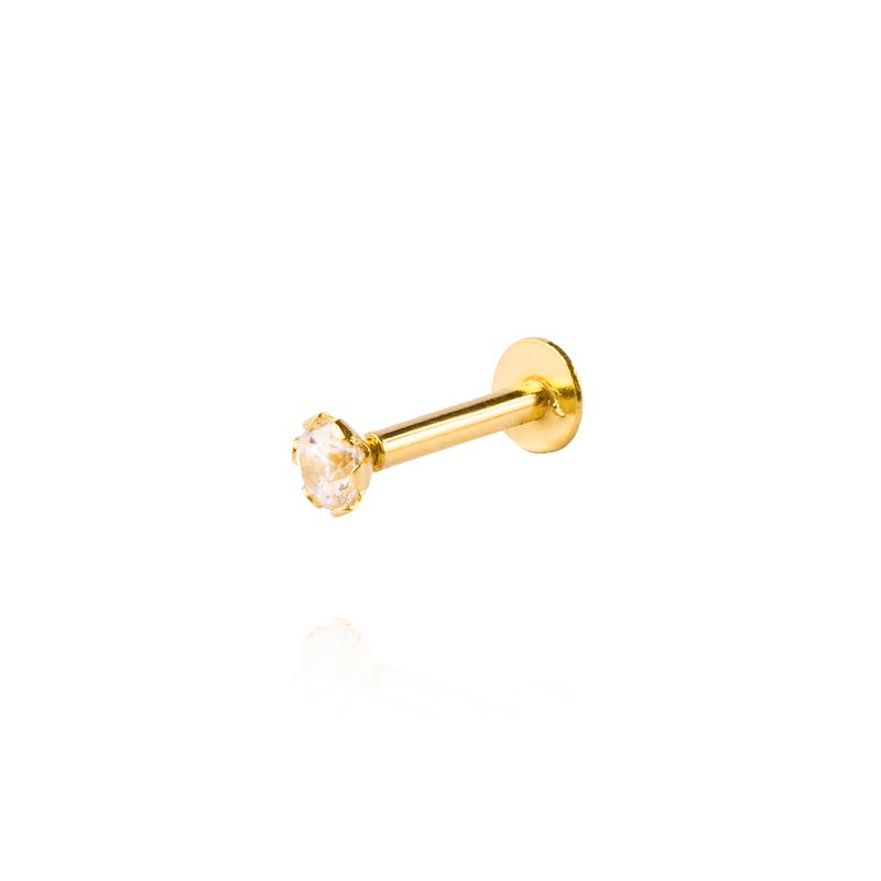 JB JOYAS BARON - Aros de Oro 18kt Modelo Piercing con Circón
