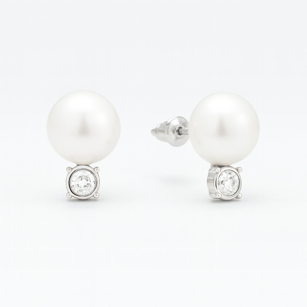 BLOOM CRYSTAL - Aros Dewdrop de perla de agua dulce con Cristal de Austria genuino