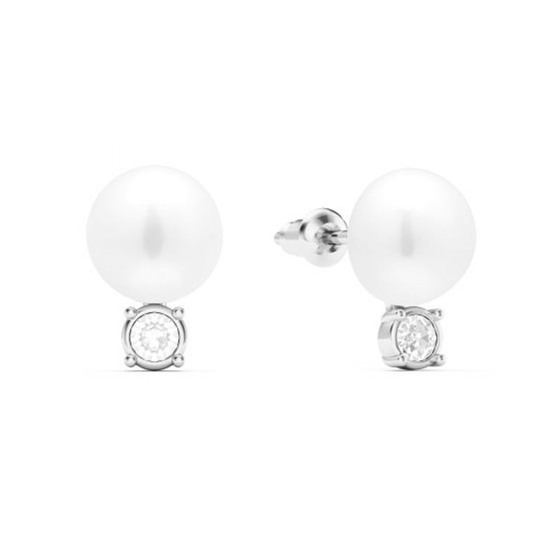 BLOOM CRYSTAL - Aros Dewdrop de perla de agua dulce con Cristal de Austria genuino