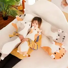 GENERICO - Peluche Almohada Gatito Largo Gato Kawai Grande Gris