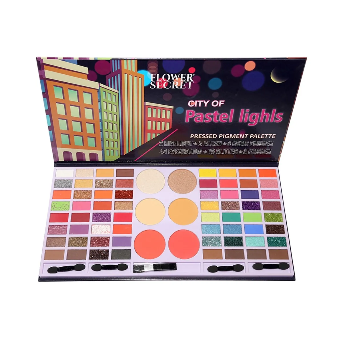 FLOWER SECRET - Set Completo De Maquillaje 70 Colores Sombras.