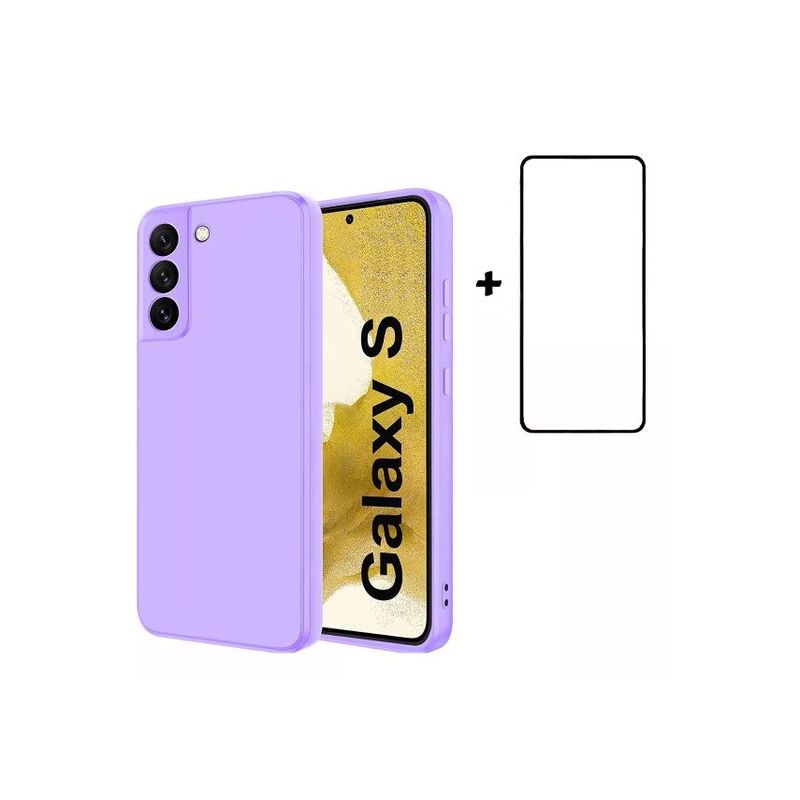 GENERICO - Carcasa Silicona Para Samsung S20FE Lila  Lamina Completa
