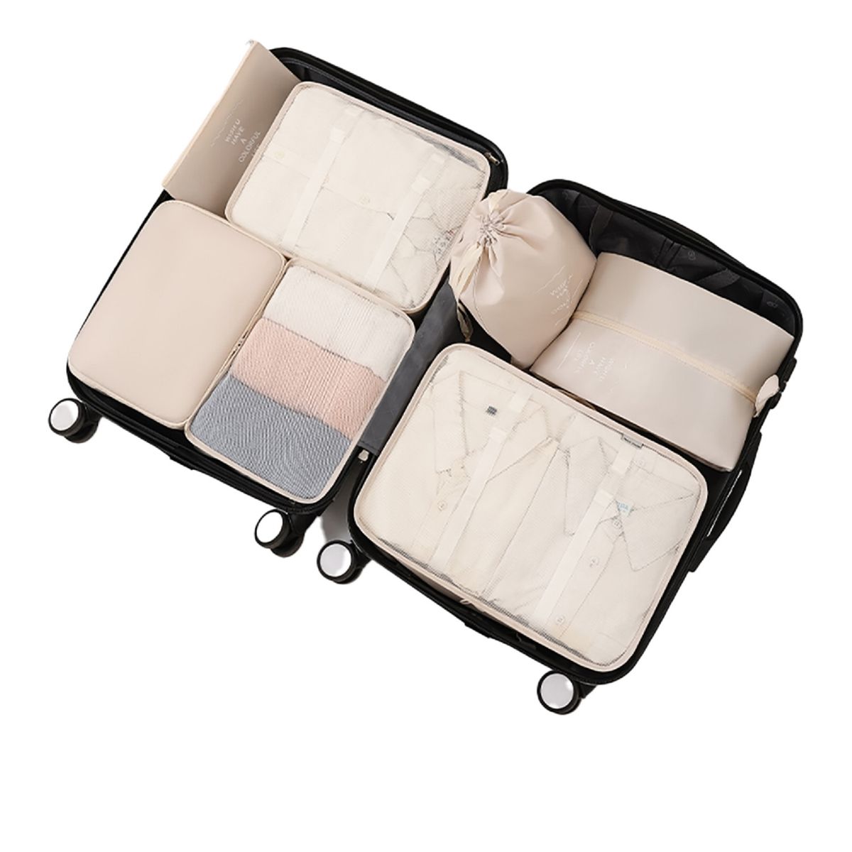 SET DE BOLSAS ORGANIZADOR DE VIAJES  PACKING CUBES BEIGE, marca AROUND - Foto Principal