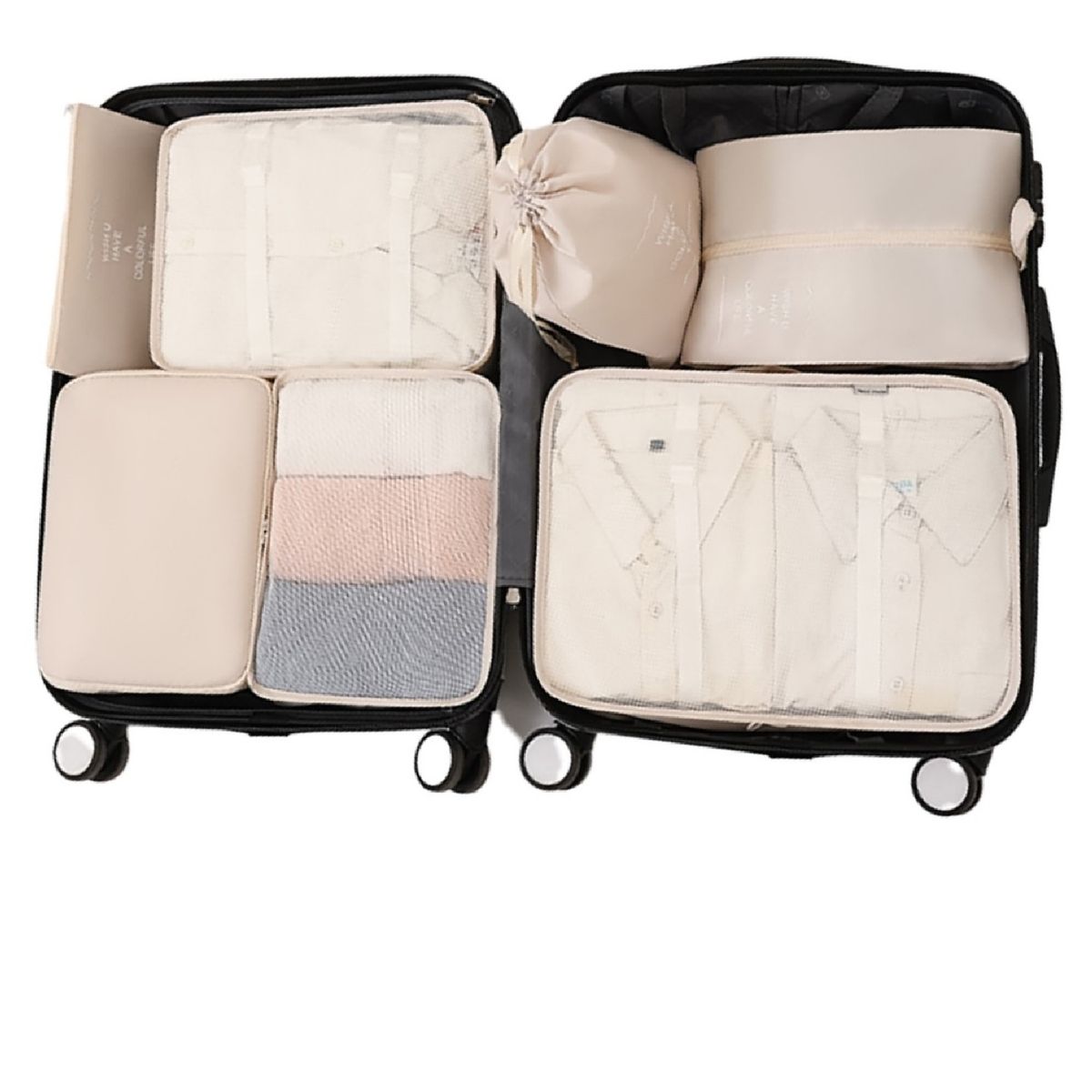 SET DE BOLSAS ORGANIZADOR DE VIAJES  PACKING CUBES BEIGE, marca AROUND - Foto 2