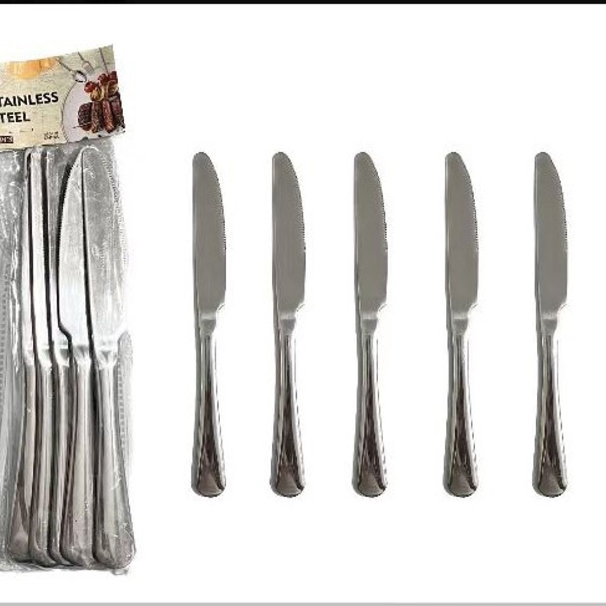 SHANDIAN - Seis cuchillos de comedor de acero inoxidable