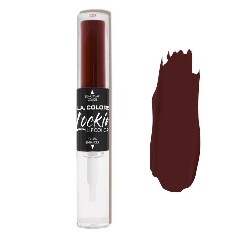 L A COLORS - Labial Lockin Duo de Larga Duración Matte, Incluye Brillo - 374 Goth chic.