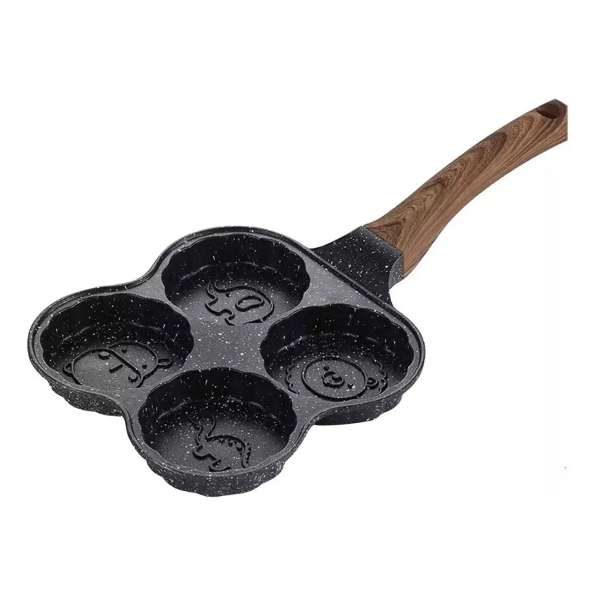 GENERICO - Sarten 4 Agujeros Para Huevos Panquecas Antiadherente