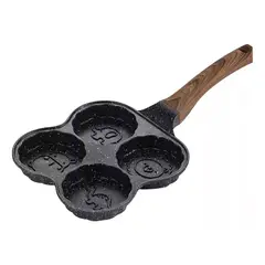 GENERICO - Sarten 4 Agujeros Para Huevos Panquecas Antiadherente