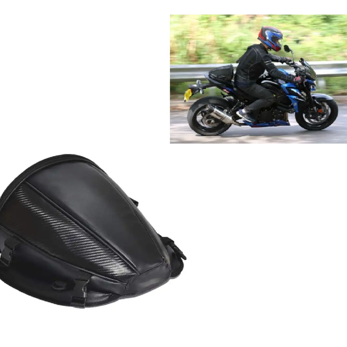 GENERICO - Bolso Para Moto Trasero UNIVERSAL Ecocuero Multifuncion