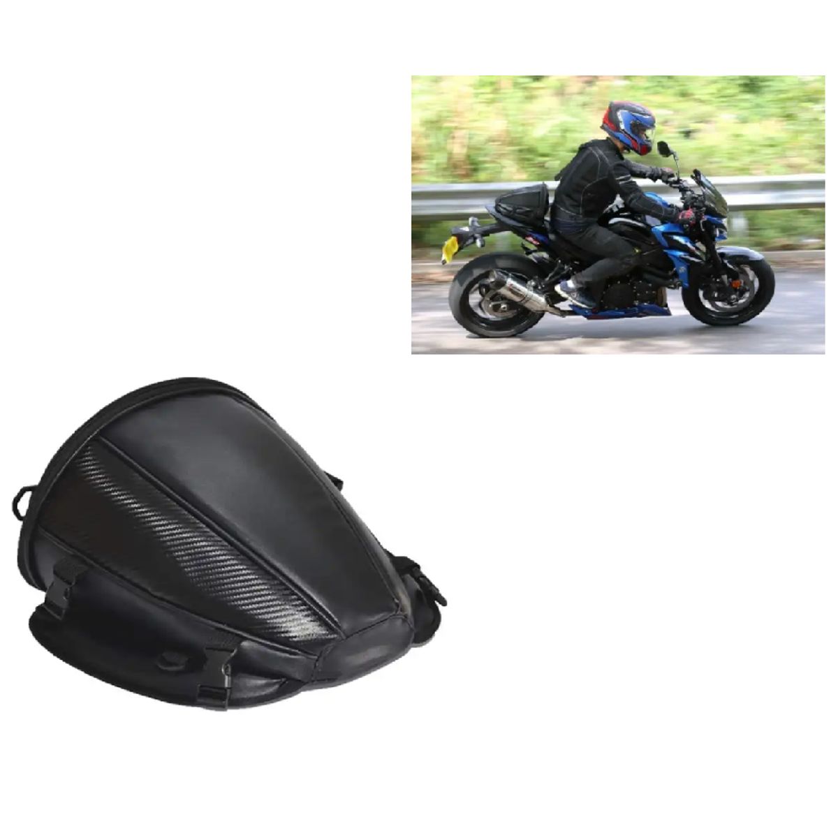 GENERICO - Bolso Para Moto Trasero UNIVERSAL Ecocuero Multifuncion