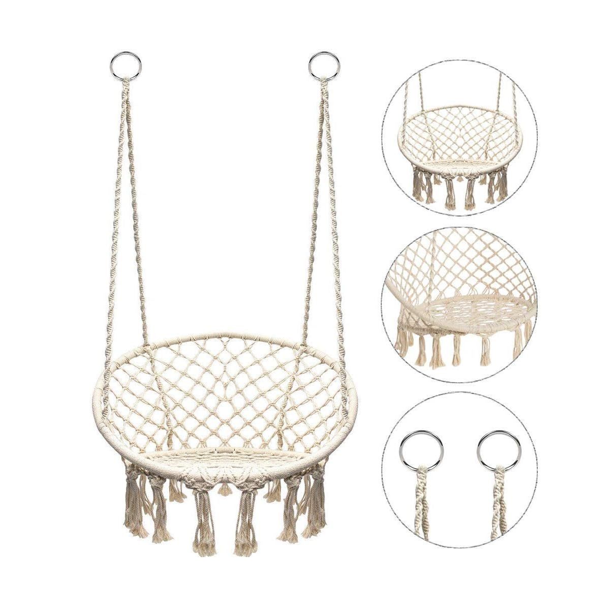 GENERICO - Silla Hamaca Colgante Para Terraza O Jardín Beige