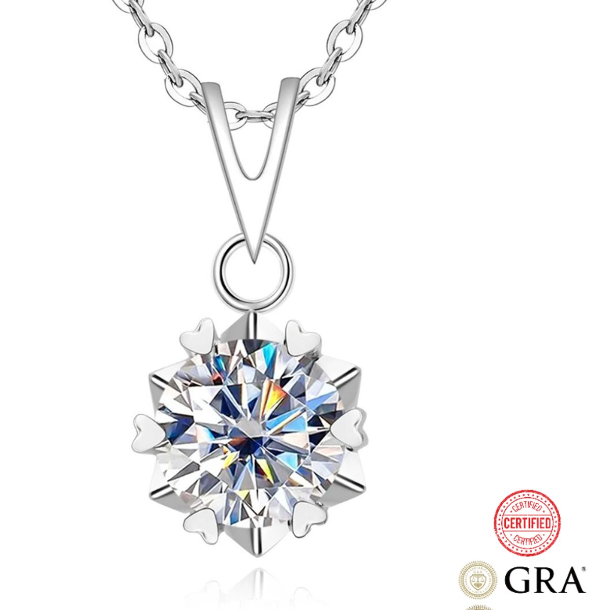 GENERICO - Collar Alfa Acuario Moissanita