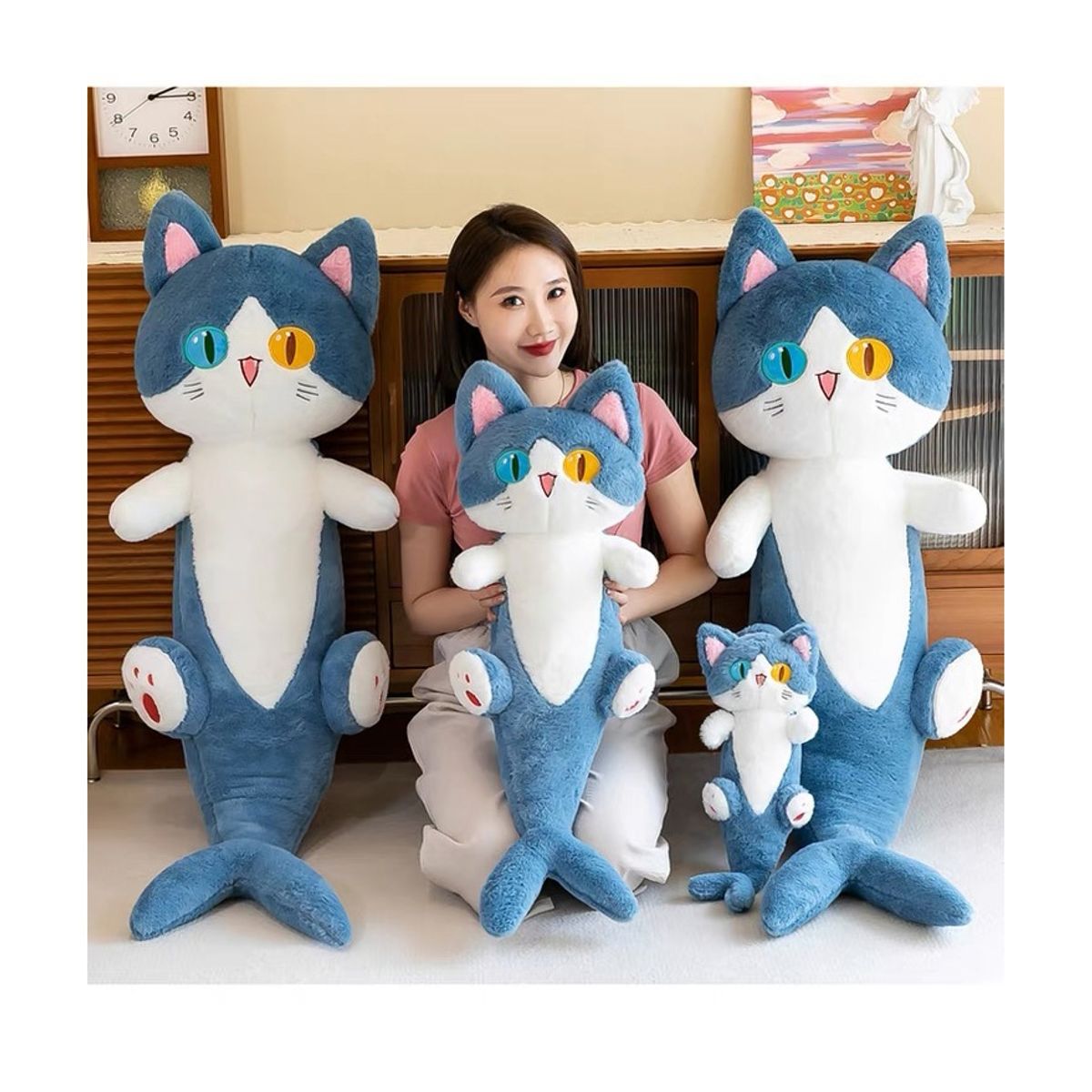 GENERICO - Peluches de Gato tiburón  Kawaii  35cm