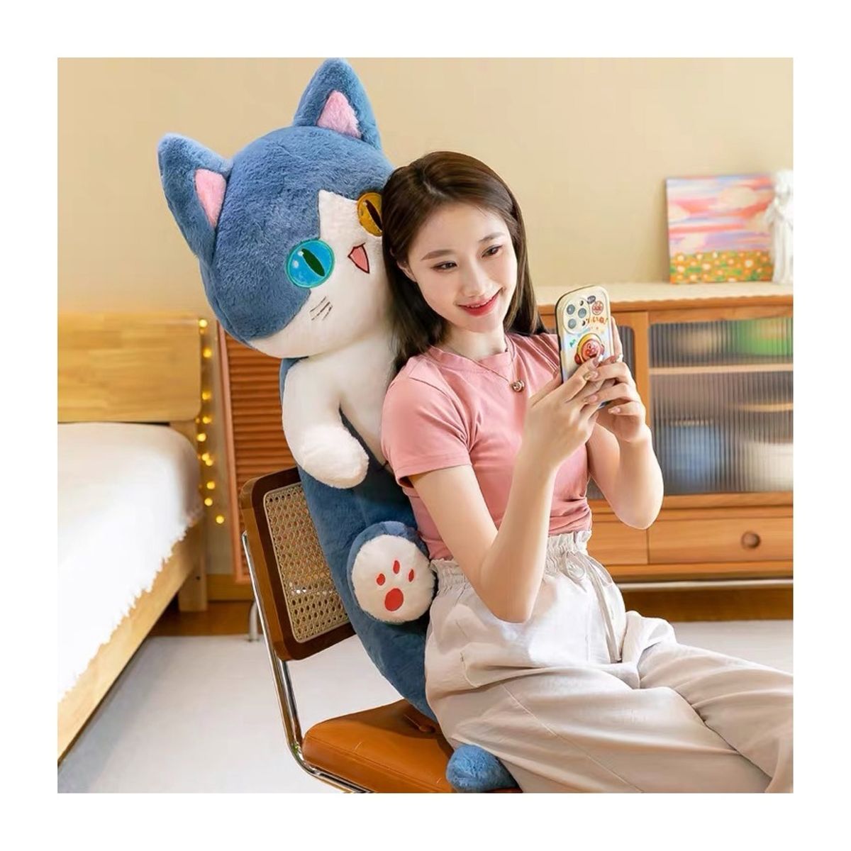 GENERICO - Peluches de Gato tiburón  Kawaii  35cm