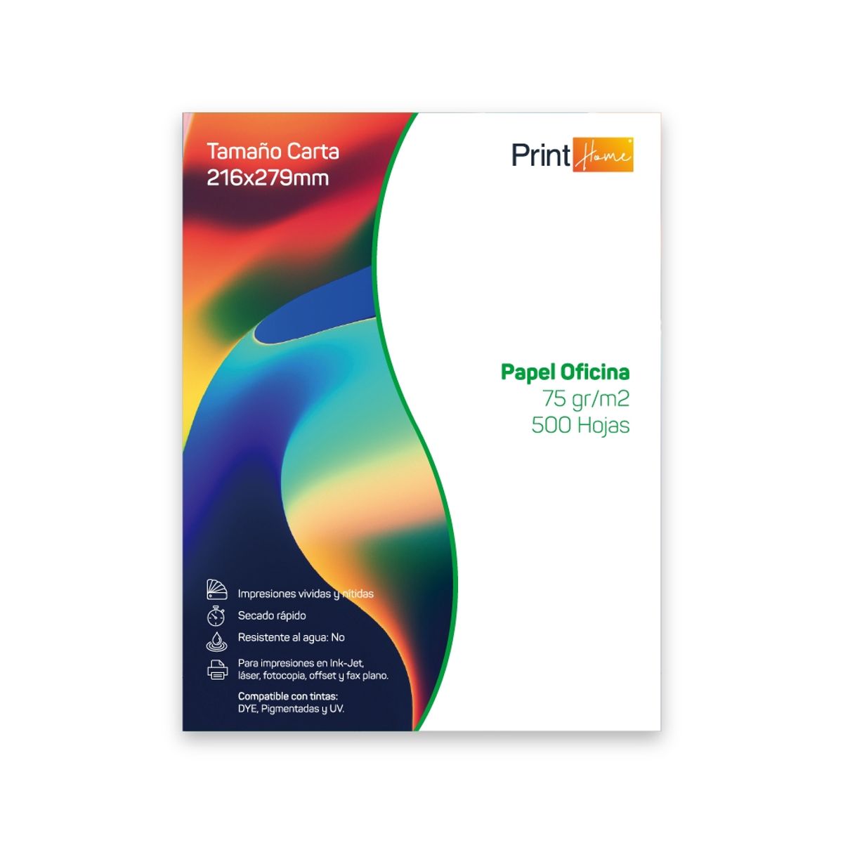 PRINT HOME - Resma Tamaño carta 75 gr 500 hojas
