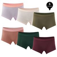 Pack de 6 Calzones Boxer Pantaleta bambú Mujer.