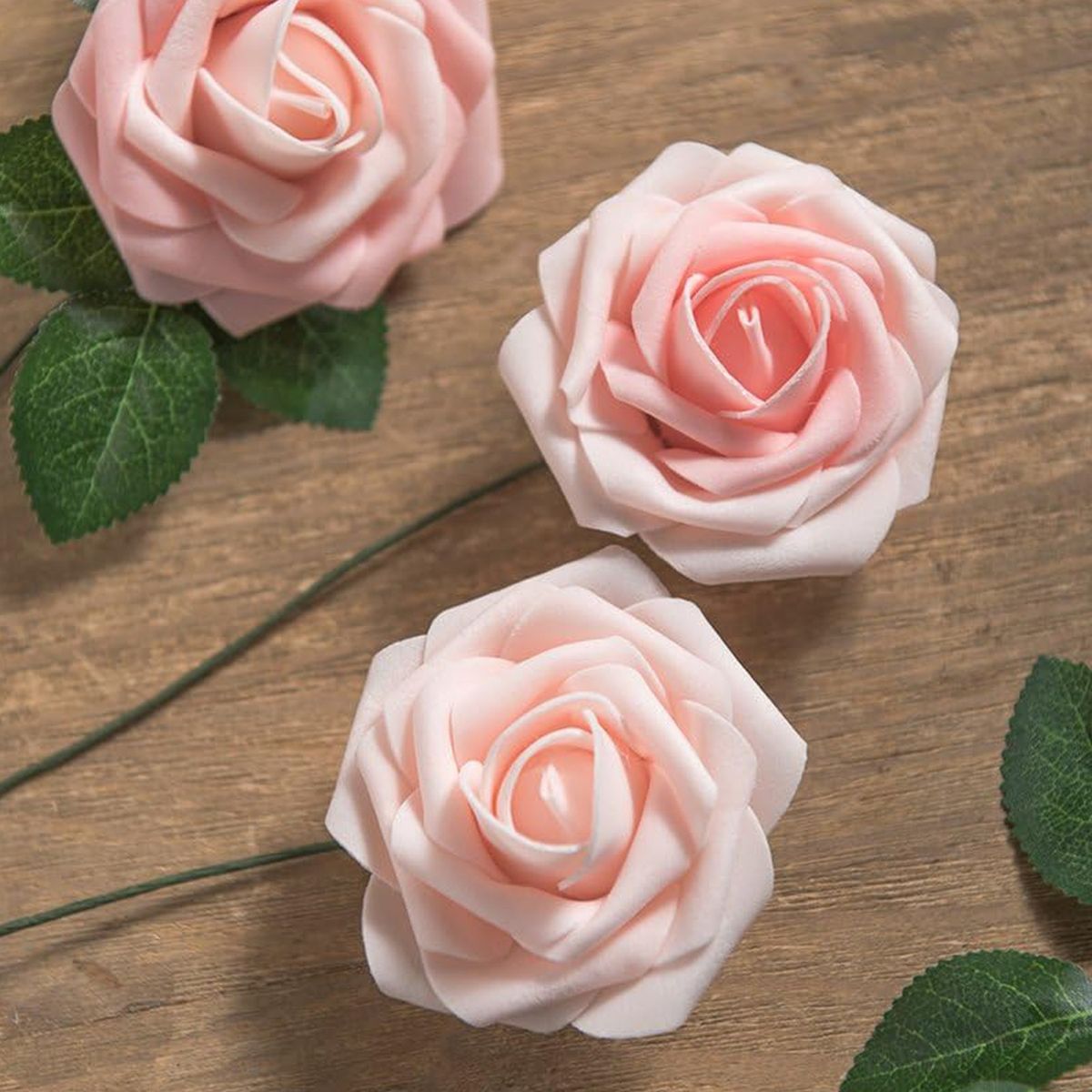 COREJOY - 25 Flores Artificiales Decoración y regalos de Rosa artificial-rosa