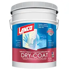 LANCO - Esmalte Impermeabilizante Dry-Coat Mate Blanco 4GL