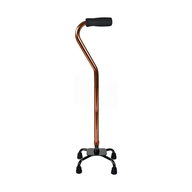 GENERICO - Baston Ortopedico Cuadriple Adulto Mayor Bronce 4 Apoyos