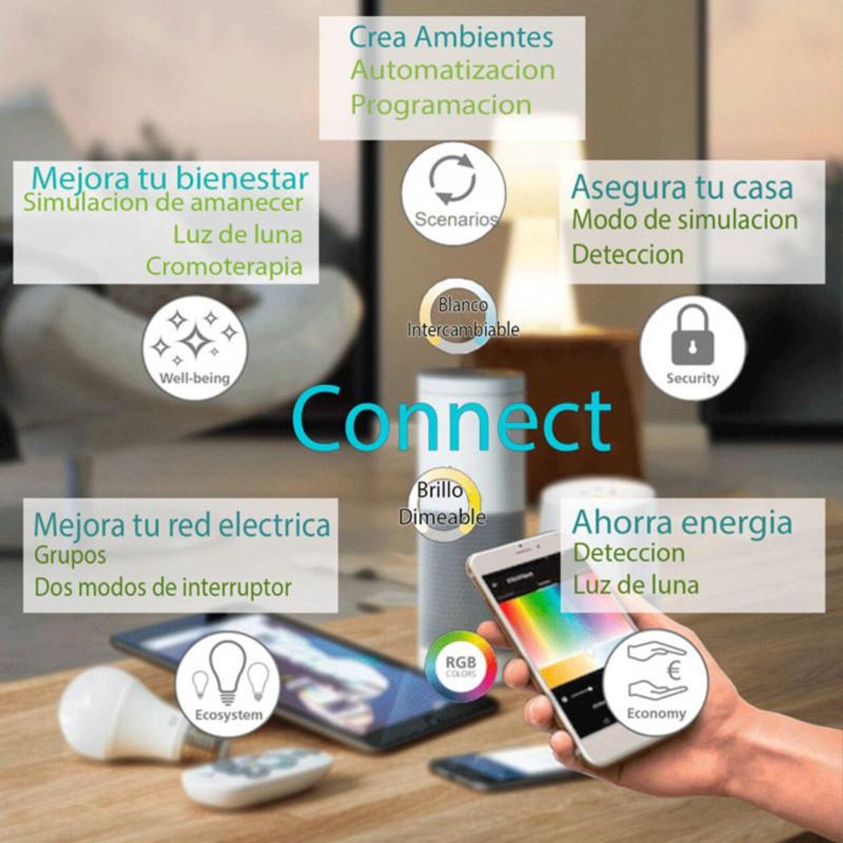 EGLO - Ampolleta E27 9W Blanca Cálida Smart Home Opal 806lm 11684