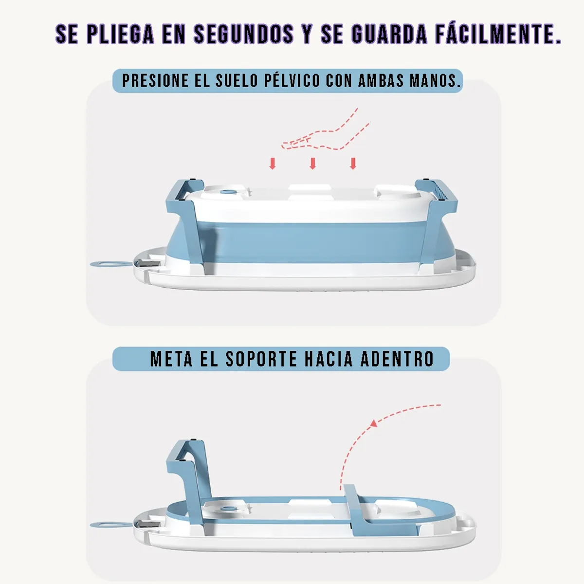 CRUSEC - Bañera Plegable Temperatura Tina De Baño Portatil Bebe Azul