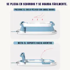 CRUSEC - Bañera Plegable Temperatura Tina De Baño Portatil Bebe Rosa