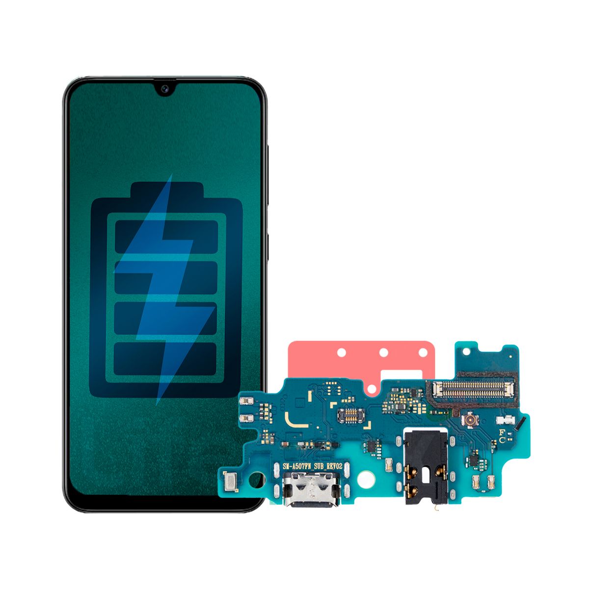 GENERICO - Flex de Carga Compatible con Samsung A50S Conector Tipo C