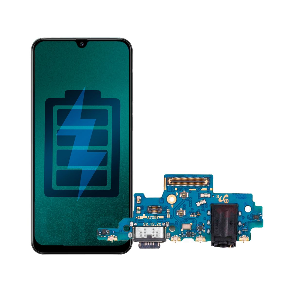 GENERICO - Flex de Carga Compatible con Samsung A72 Conector Tipo C