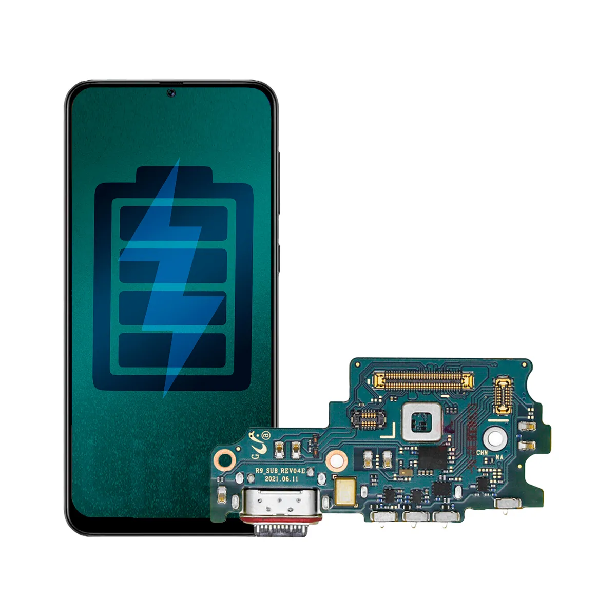 GENERICO - Flex de Carga Compatible con Samsung S21 FE Conector Tipo C