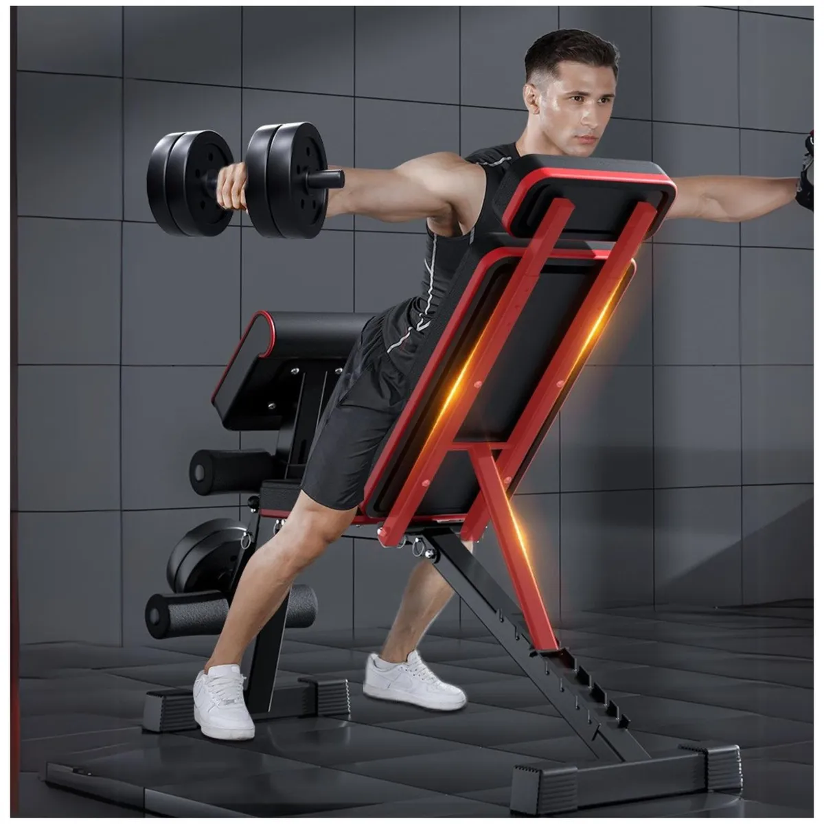 YEP S - Banco banca de abdominales y pesas con Inclinación