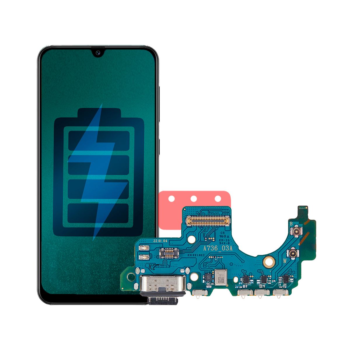 GENERICO - Flex de Carga Compatible con Samsung A73 5G Conector Tipo C