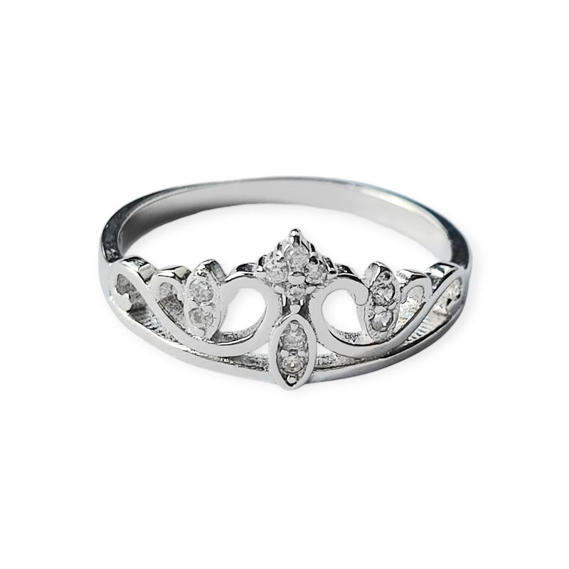 ANDREA COGGIOLA JOYAS - Anillo Circón Corona Plata Fina 925