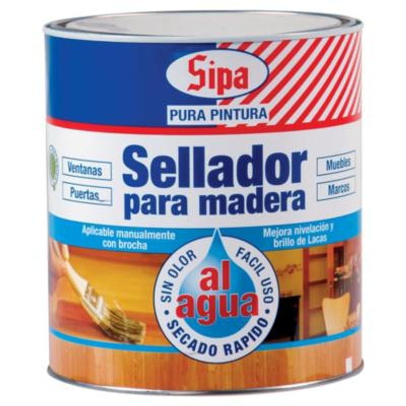 SIPA - Sellador Para Madera Al Agua Sipa 800cc