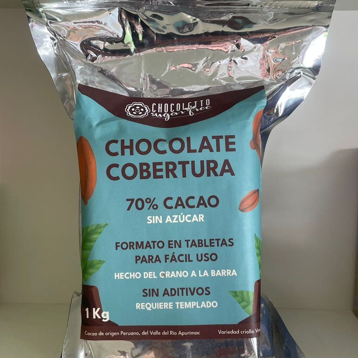 CHOCOLETTO - COBERTURA CHOCOLATE 70 CACAO SIN GLUTEN VEGANO