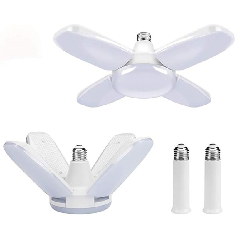 GENERICO - Luz LED de Garaje de 60W con diseño 4 aspas ajustables