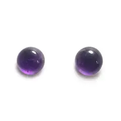ANDREA COGGIOLA JOYAS - Aros Media Bola Amatista 9mm Plata Fina 925