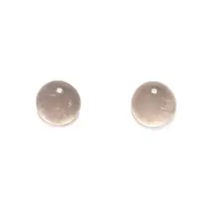 ANDREA COGGIOLA JOYAS - Aros Media Bola Cuarzo Rosado 9mm Plata Fina 925