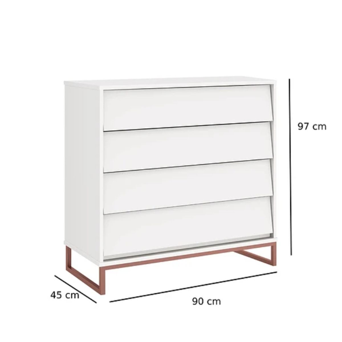 KIDSCOOL - COMODA NOAH DESING INDUSTRIAL BLANCA BASE COBRE - 11029