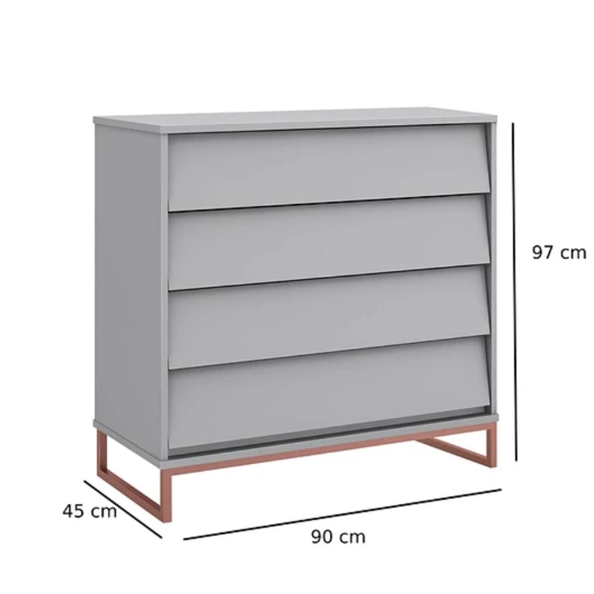 KIDSCOOL - COMODA NOAH DESING INDUSTRIAL GRIS BASE COBRE - 15029