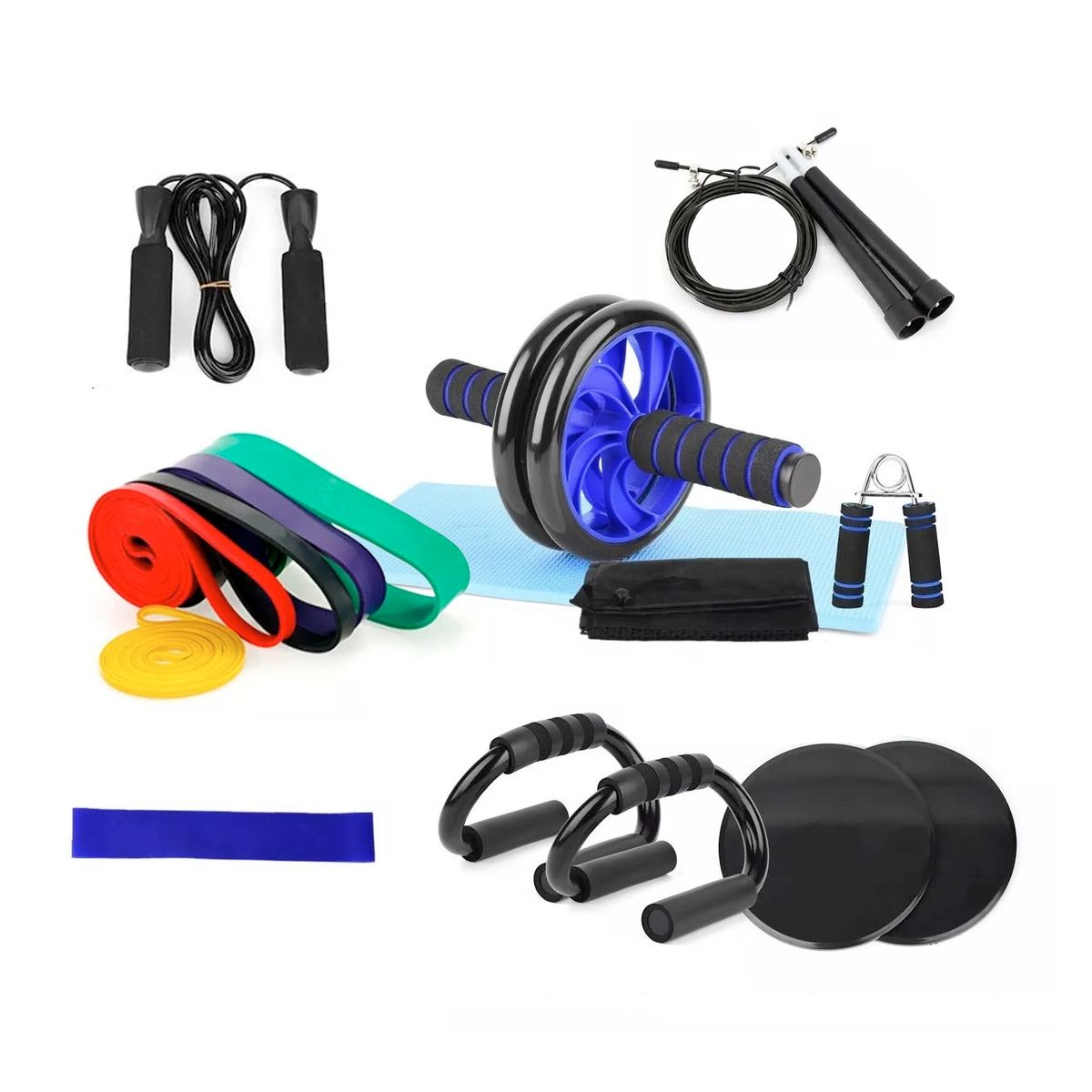 GENERICO - Súper Bandas Set 5 Resistencias Speed + Rueda Cuerda Push