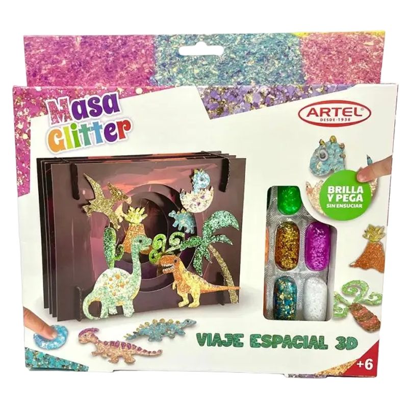 ARTEL - Set 12 Masas Glitter Dinosaurios