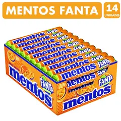 MENTOS - Caramelos Fanta - Sabor Naranja caja Con 14unidades