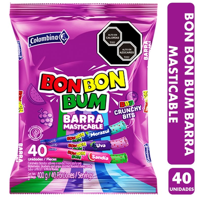 COLOMBINA - Masticables Bon Bon Bum Sabores Surtidos (bolsa Con 40 Uni)