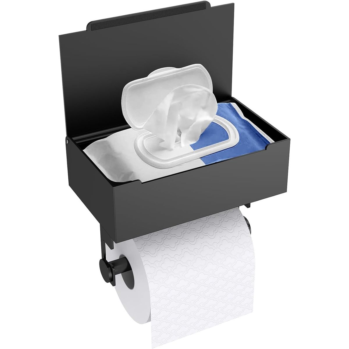 PAGANOOM - Portarrollos de papel higiénico con estante autoadhesivo o perforador