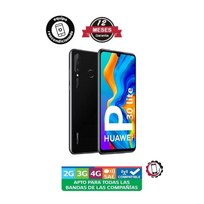 HUAWEI - Huawei P30 Lite Negro 128GB Reacondicionado