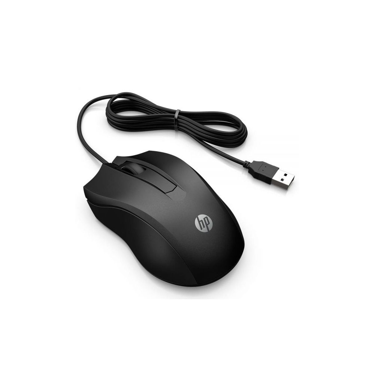HP - HP Wired Mouse 100 Black-Win 7 ,8 , 10 MacOS 10.1
