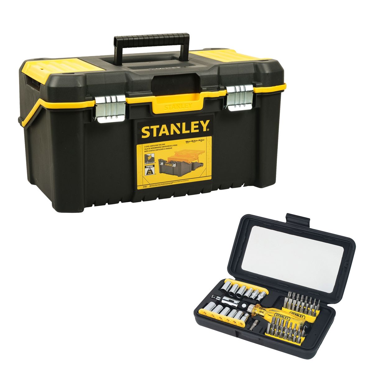 STANLEY - Caja Herramientas 3N + Set Destornillador 47 piezas STANLEY