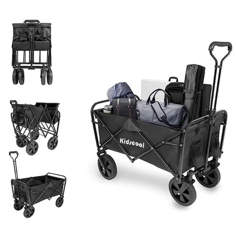 KIDSCOOL - CARRITO DE ARRASTRE PLEGABLE MULTIFUNCIÓN NEGRO - TC-1800