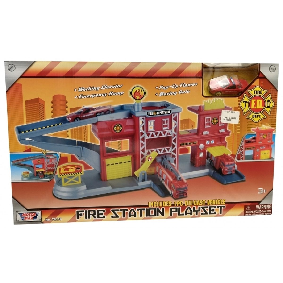 MOTORMAX - MOTORMAX 78110 PLAYSET FIRE STATION