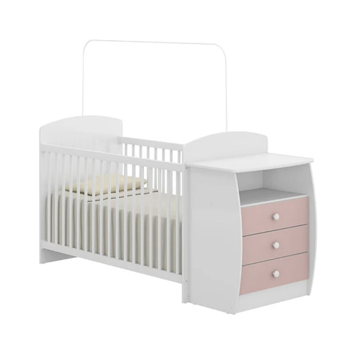 KIDSCOOL - Cuna Con Comoda Bambini Rosada